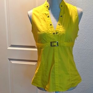 Express Studios Women's Yellow Belted Tank Top Size Small.